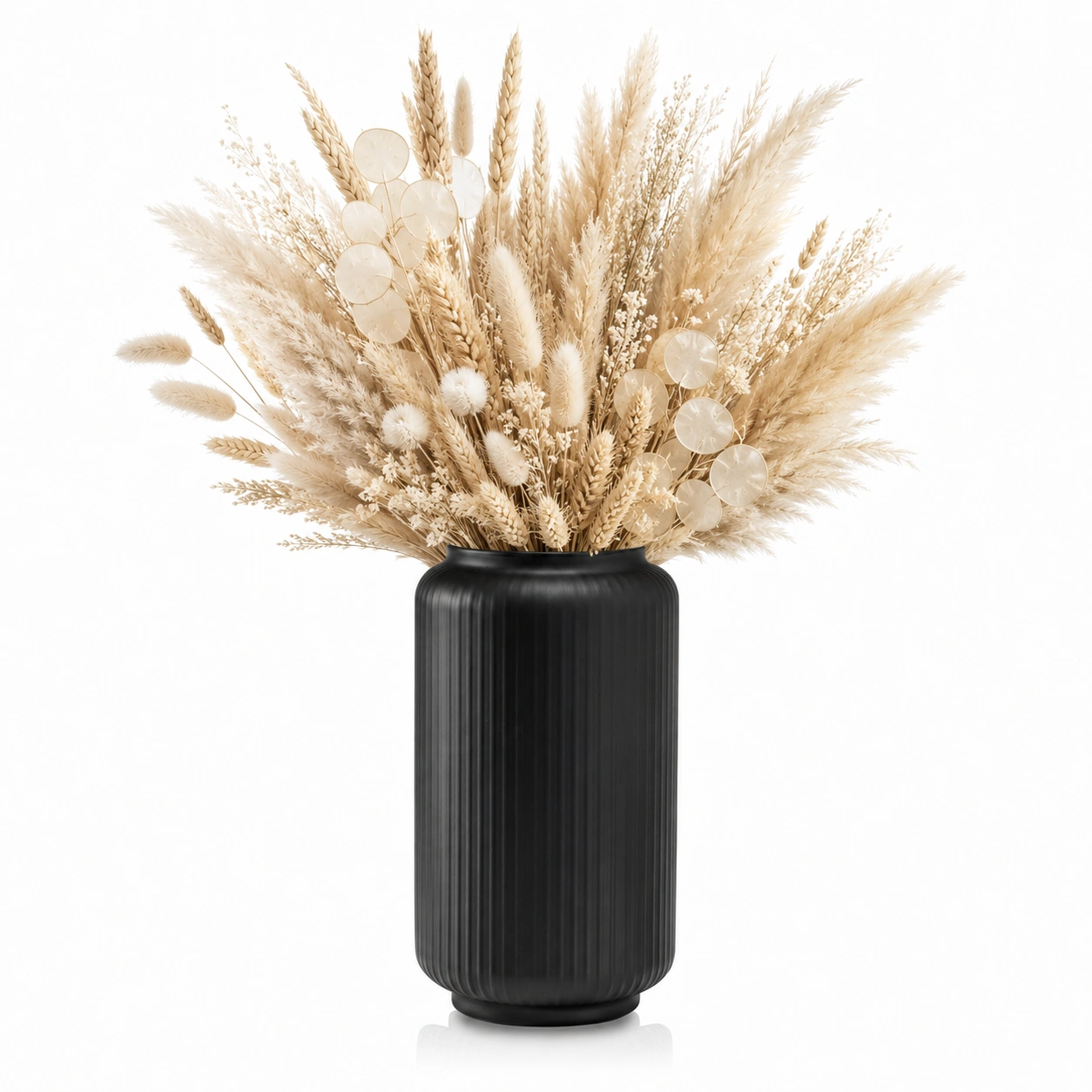 Wazon szklany ryflowany czarny black FORM