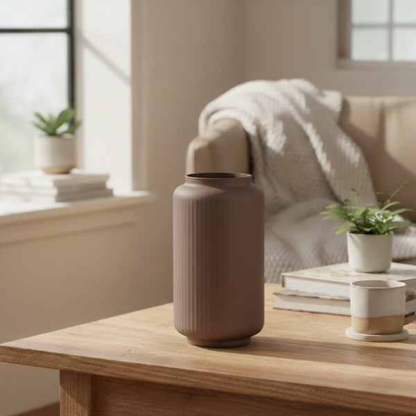 Wazon szklany ryflowany chocolate FORM