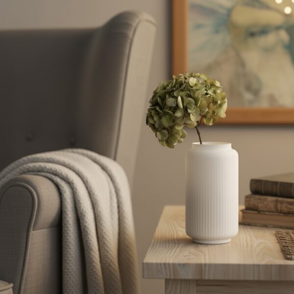 Wazon szklany ryflowany white FORM