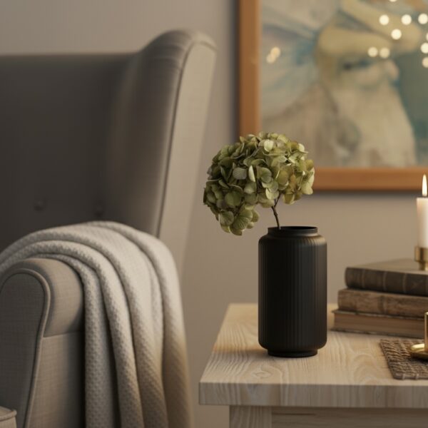 Wazon szklany ryflowany czarny black FORM