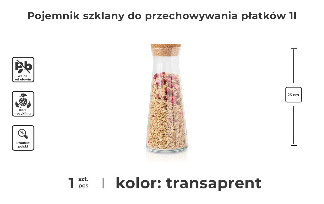 Pojemnik szklany na płatki