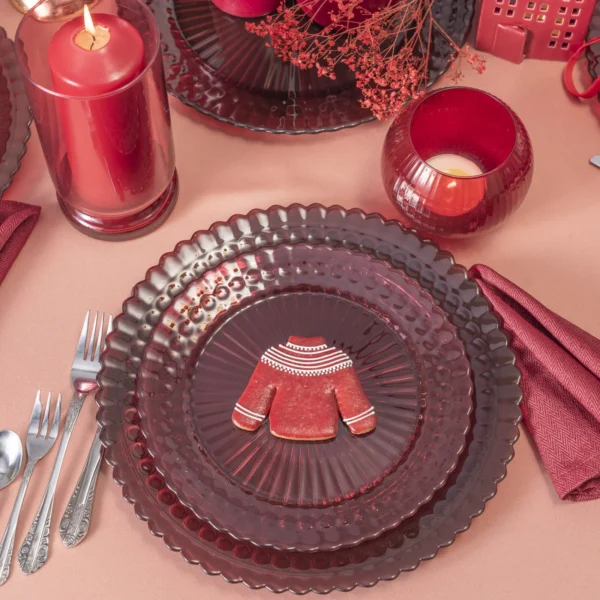 Podtalerz szklany bordo transparent 32 cm