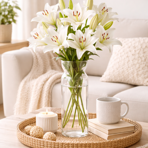 Wazon szklany wysoki przezroczysty h35