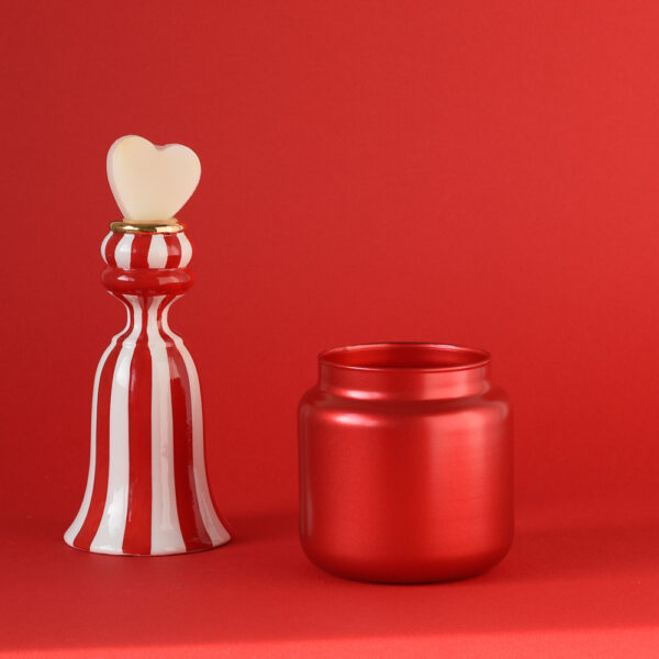 Szklany pojemnik do zalewu 600 ml czerwony metalik 35533 kpl 6 szt.