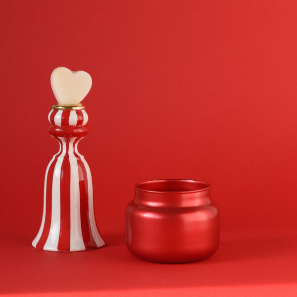 Szklany pojemnik do zalewu 420 ml czerwony metalik 35531 kpl 6 szt.