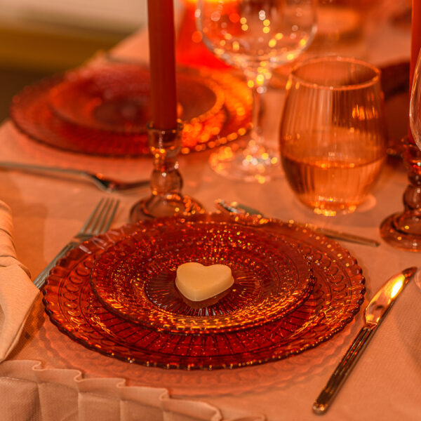 Talerz deserowy bordo transparent kpl. 6 szt.