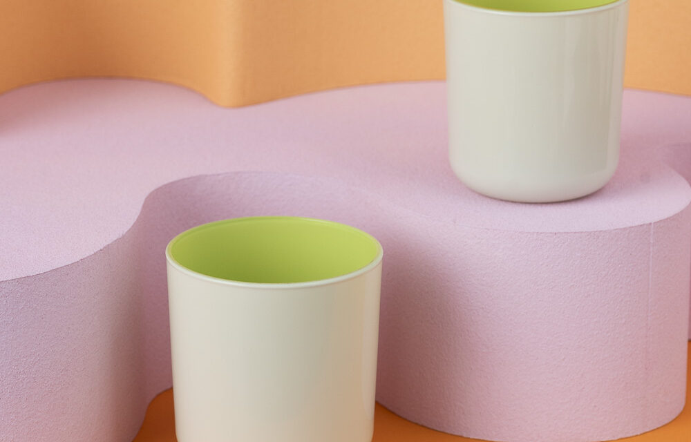 Szklany pojemnik do zalewu 390 ml kremowo zielony 70803 kpl 6 szt.