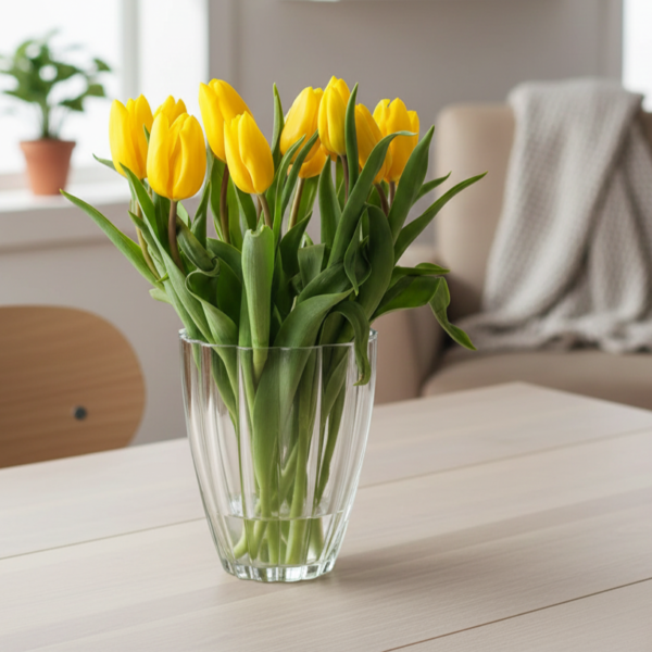 Wazon szklany na kwiaty i dekoracje przezroczysty 17 cm