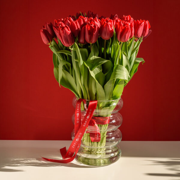 Wazon szklany na kwiaty i dekoracje przezroczysty 24 cm