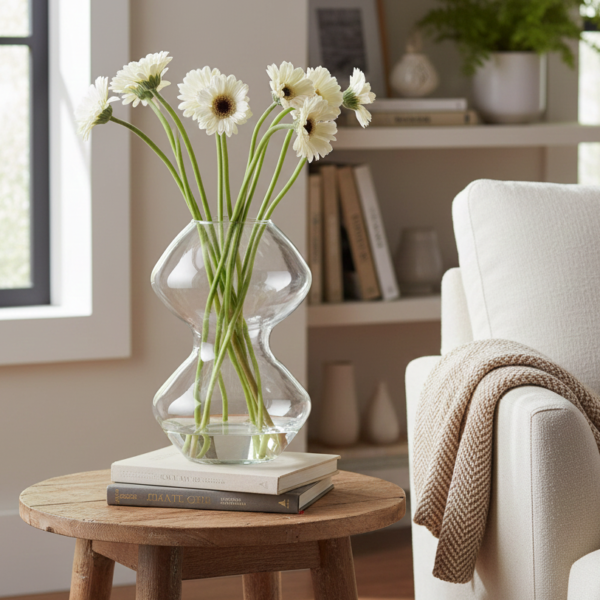 Wazon szklany nowoczesny dekoracyjny 28 cm