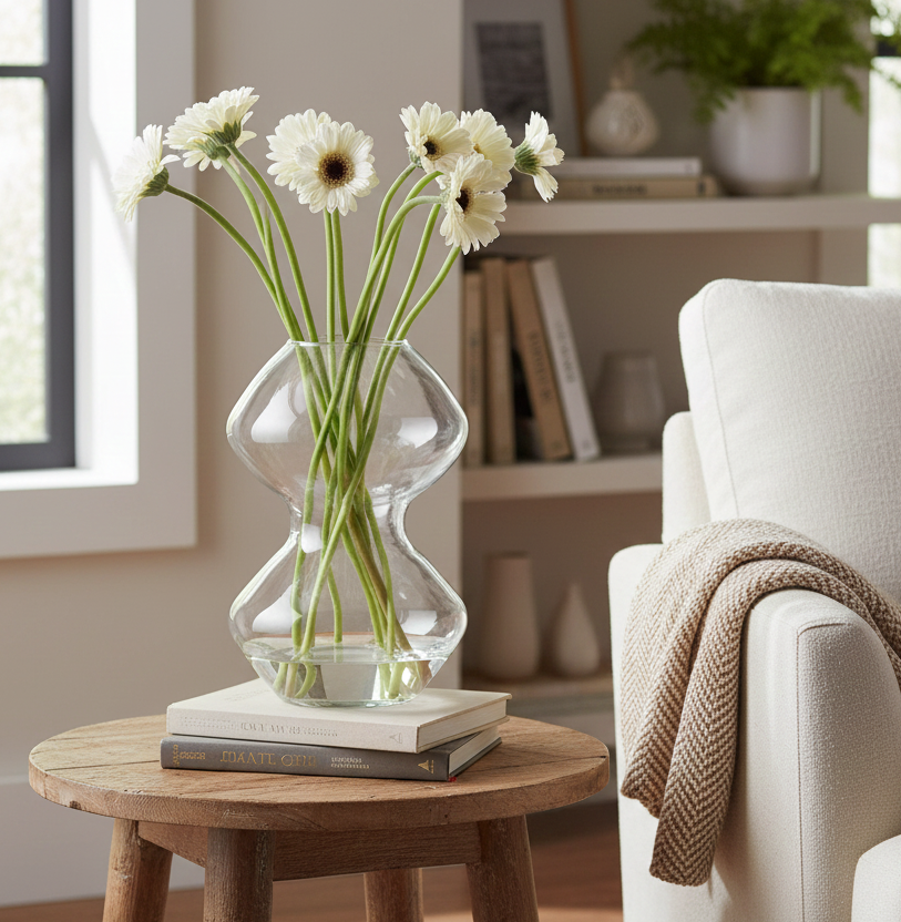 Wazon szklany nowoczesny dekoracyjny 28 cm