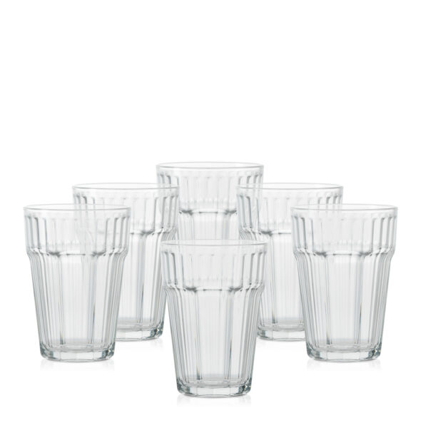 Szklanka ryflowana wysoka 425 ml kpl 6 szt