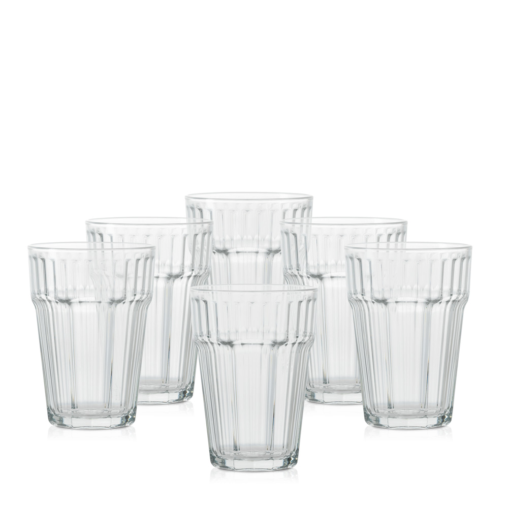 Szklanka ryflowana wysoka 425 ml kpl 6 szt