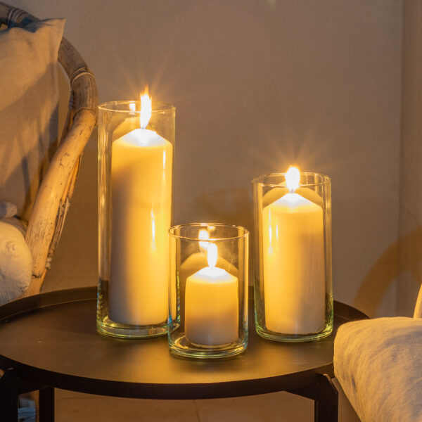 Zestaw wazonów szklanych przezroczystych 29-20-15 cm 3 szt