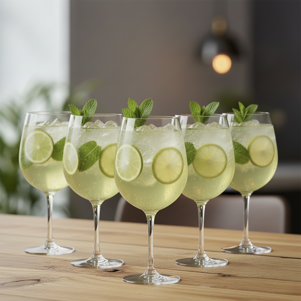 Kieliszek do wody ginu drinków wina na nóżce przezroczysty kpl 6