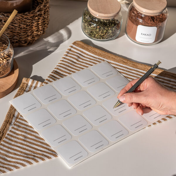 Etykiety samoprzylepne na przyprawy i produkty sypkie 20 sztuk do wypełnienia