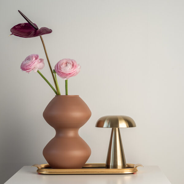 Wazon szklany na kwiaty i dekoracje brąz soft touch 28 cm