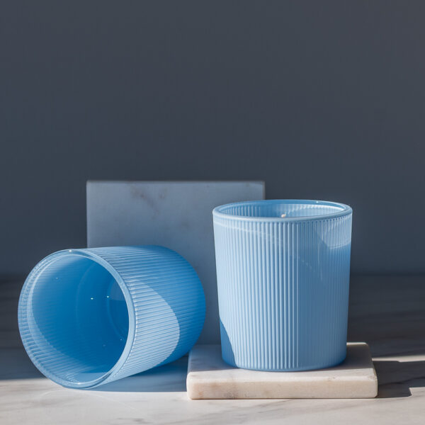 Pojemnik szklany pod zalew świec DUAL TONE niebieski 70050 kpl 6 szt.