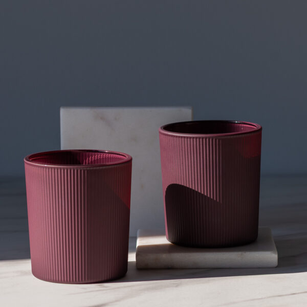 Pojemnik szklany pod zalew świec DUAL TONE bordo 70050 kpl 6 szt.