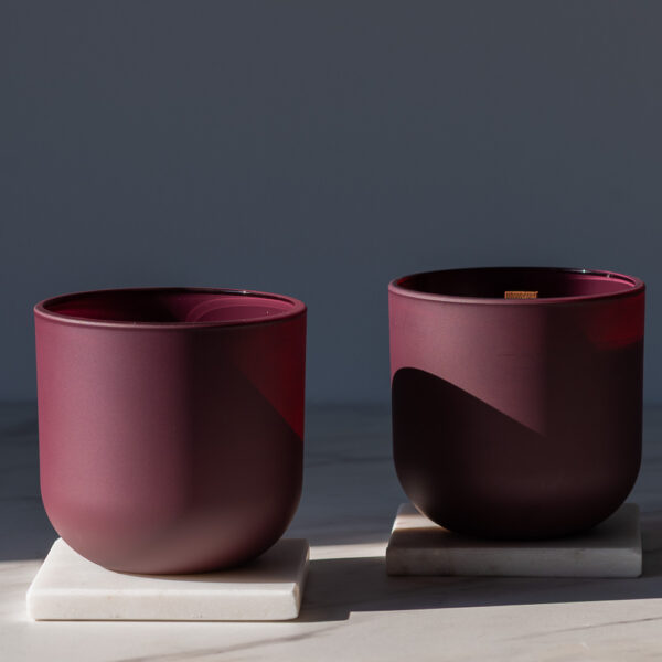 Pojemnik szklany pod zalew świec DUAL TONE bordo 70652 kpl 6 szt.