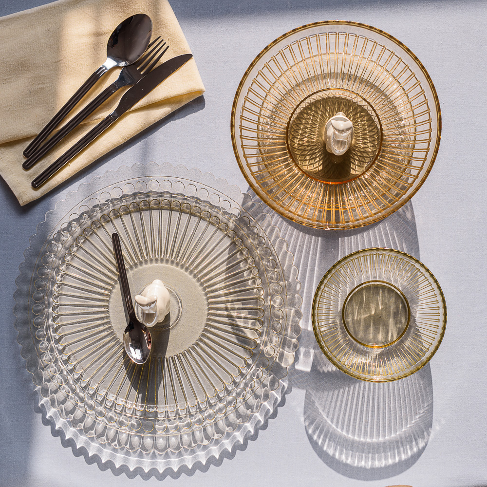 Podtalerz szklany BEIGE 30 cm