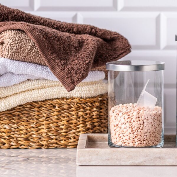 Pojemnik szklany do przechowywania PURE HOME z pokrywką metalową 15 cm