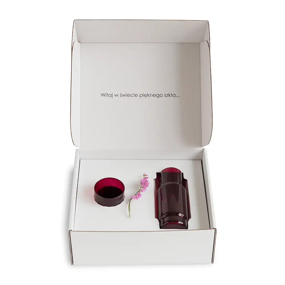 Zestaw Cristal Color bordo karafka plus szklanki