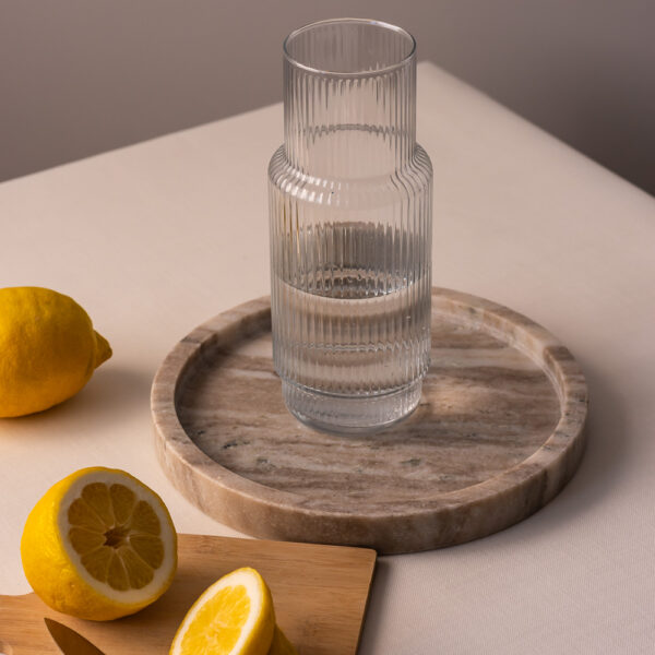 Karafka szklana ryflowana CRISTAL 1 l