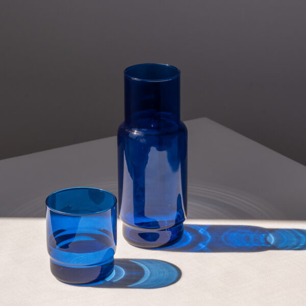 Karafka szklana gładka CRISTAL COLOR granat 1 l