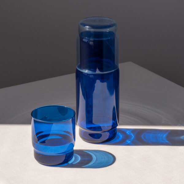 Zestaw CRISTAL COLOR granat karafka 1 l + 6 szklanek niskich 465 ml