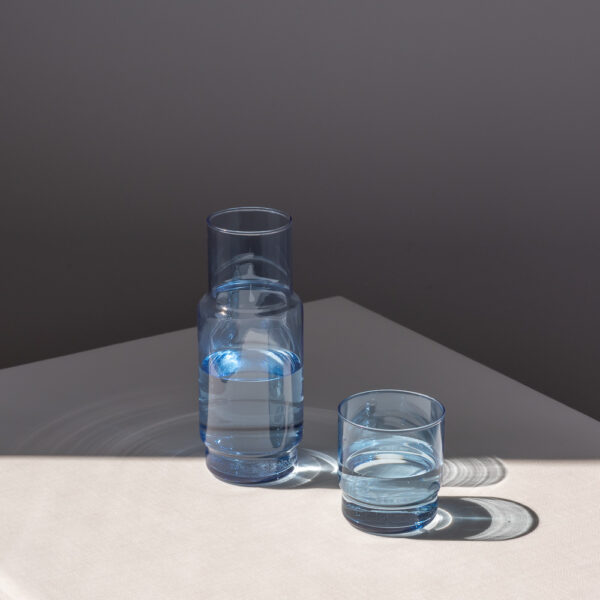 Karafka szklana gładka CRISTAL COLOR błękit 1 l