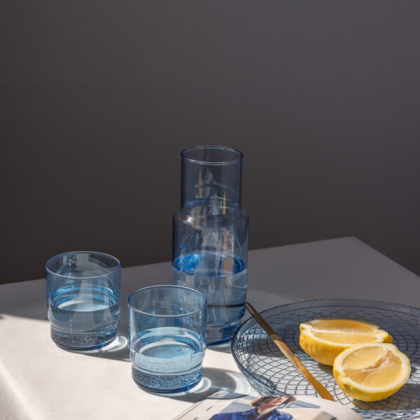 Zestaw CRISTAL COLOR błętik karafka 1 l + 6 szklanek niskich 465 ml