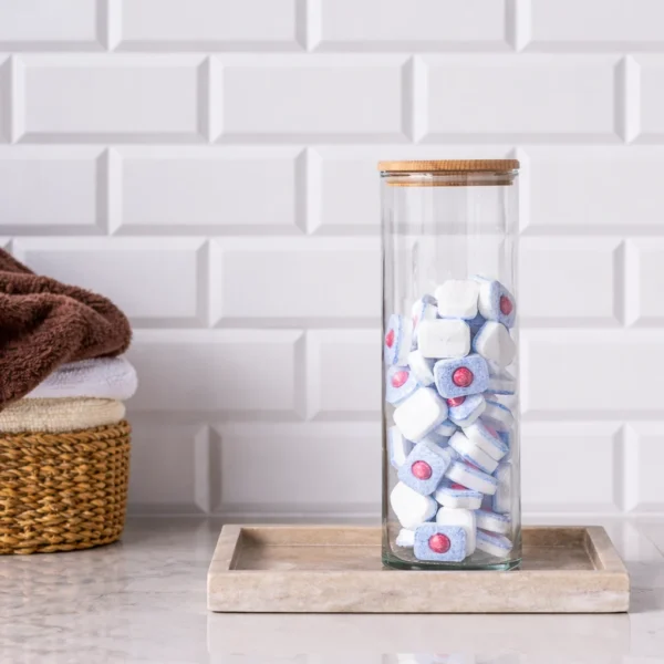 Pojemnik szklany do przechowywania PURE HOME z pokrywką drewnianą 29 cm