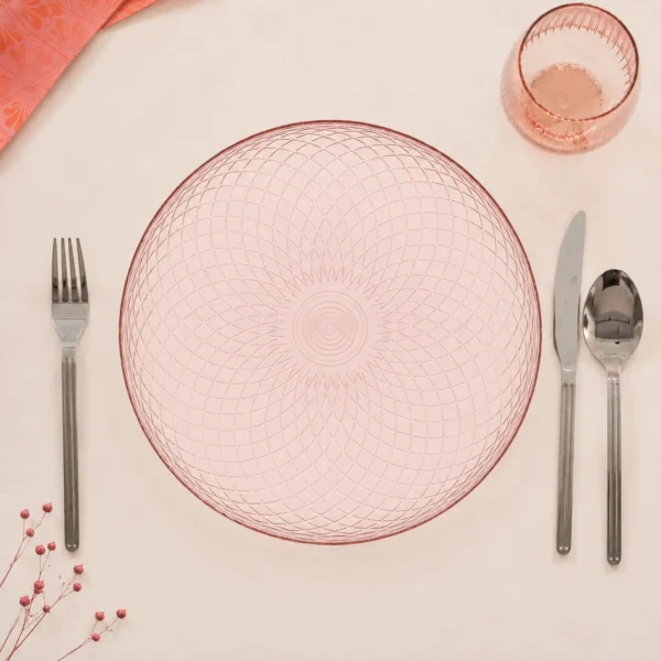 Podtalerz szklany ROSE różowy transparent 30 cm